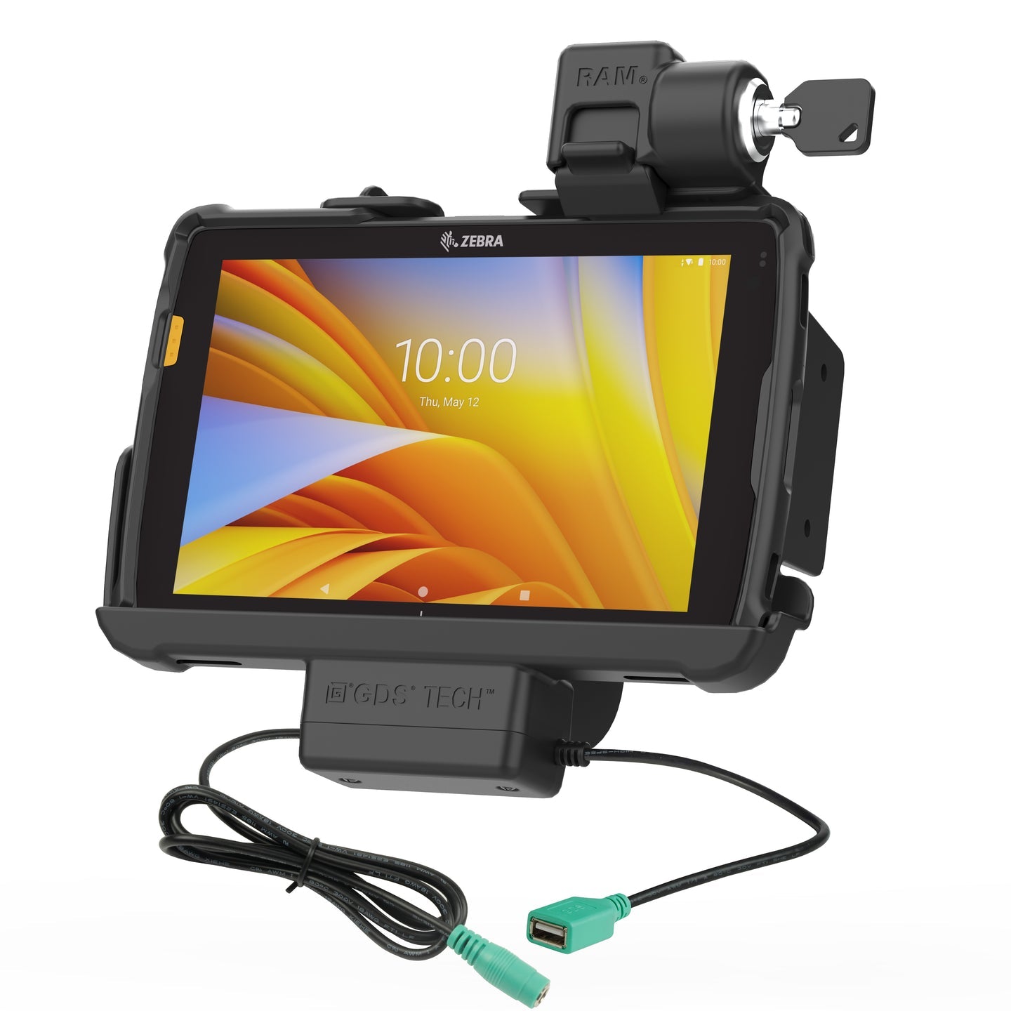 RAM® Tough Dock™ Power + Data Locking Dock for Zebra ET4x 8 Tablet - Secure Charging & Data Sync Station for Retail, Warehouse & Industrial Use (RAM HOL ZE20PDKLU)