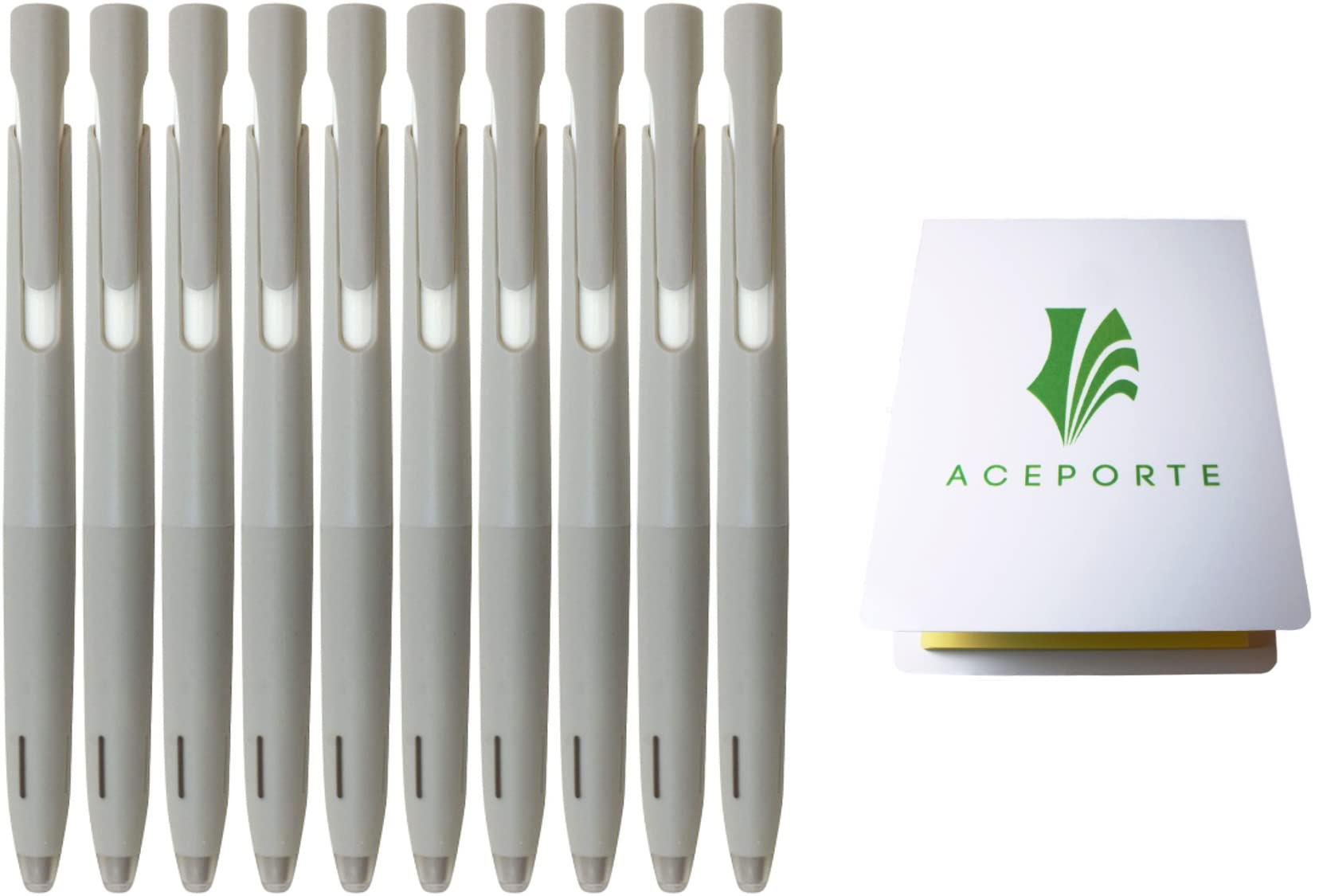 Zebra Blen Retractable Ballpoint Pen 0.5mm Fine Point - 10 Pack Black Ink with Gray Body & Sticky Notes Value Set - Perfect for Office, School, and Home Use