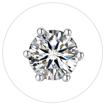 2 White Silver-6 Prong