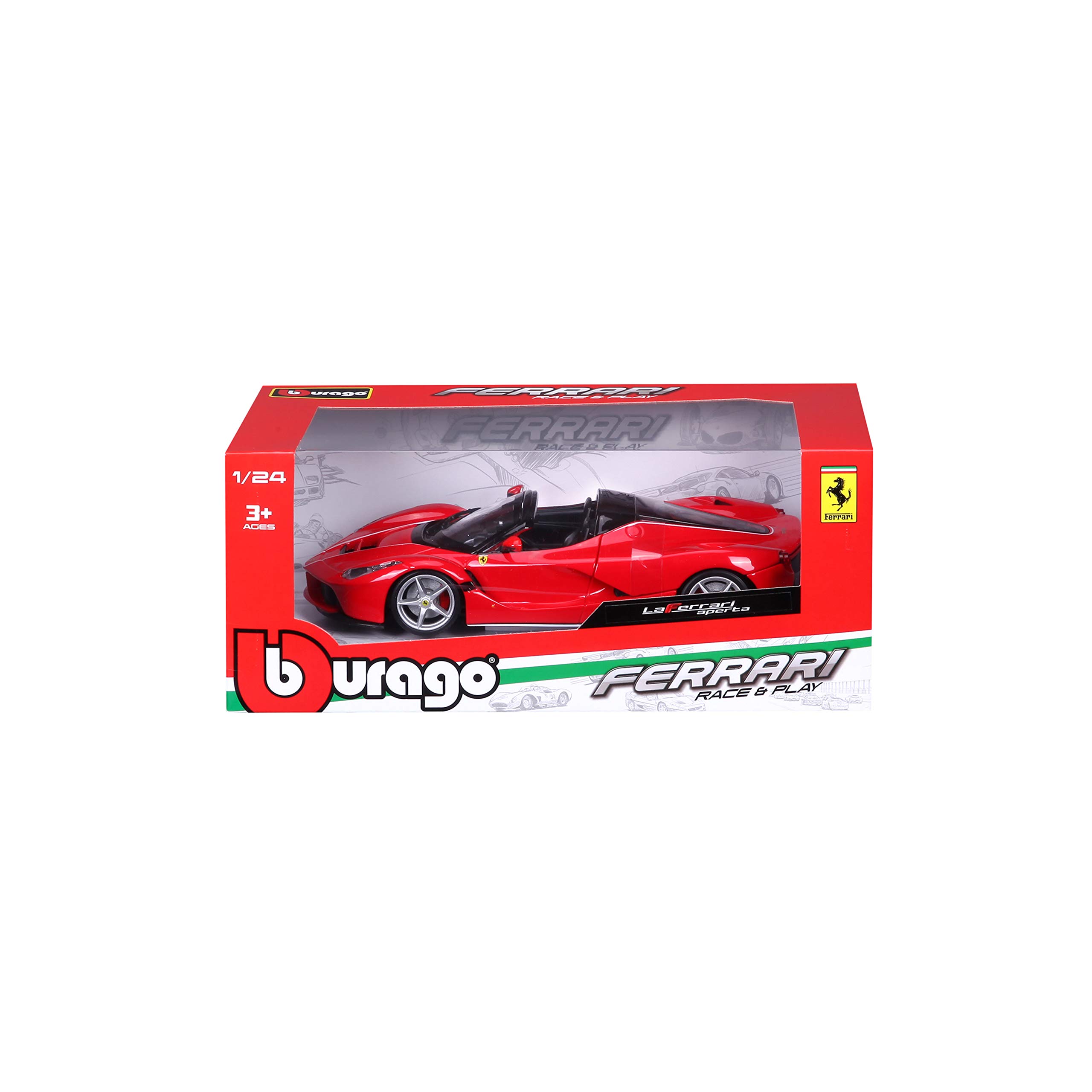 Bburago 1:24 Scale Ferrari LaFerrari Aperta Die Cast Model Car - Collectible Racing Toy for Display & Play - Perfect for Car Enthusiasts & Gift Giving