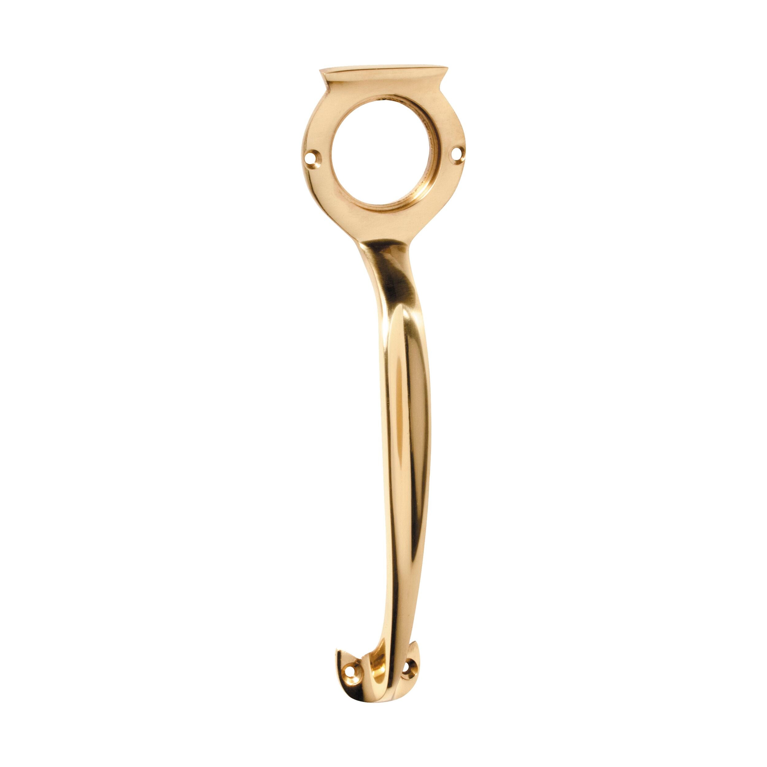 Polished Brass Pull Handle 1484 - H185xW50xP28mm Cylinder Hole Cabinet Handle for Kitchen, Bathroom & Furniture Hardware