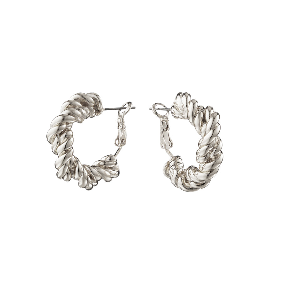 FALCO Hoops Earrings for Women - Polished Silver Hypoallergenic Dangle Earrings - Perfect for Parties, Weddings & Everyday Wear