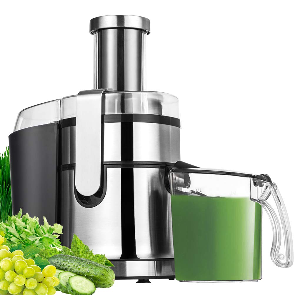 800W Wide Mouth Centrifugal Juicer Machine with LED Touch Control, Anti-Drip Design & Juice Jug - High Nutrient Fruit & Vegetable Extractor (15.7 x 10.6 x 7.9 Inches) - 2021 Upgraded Version for Healthy Smoothies, Detox Drinks & Fresh Juice at Home
