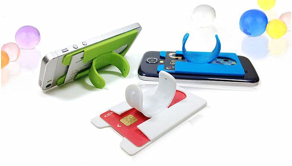 Stick-on Phone Stand Wallet - 6pcs Silicone Card Holder for Daily Use