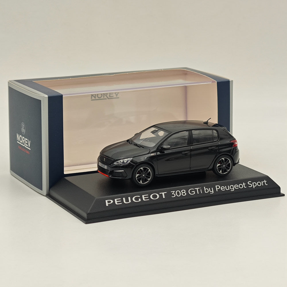 1/43 Scale Norev Peugeot 308 GTi Sport Version Black Diecast Model Car - Collectible Miniature Vehicle for Display, Gift, and Racing Enthusiasts