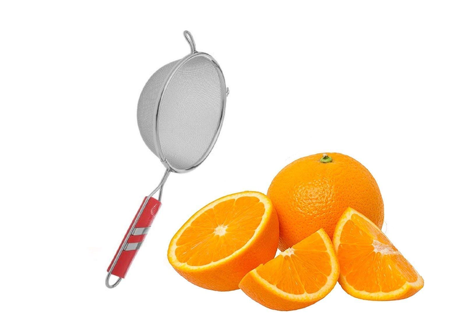 Premium Stainless Steel Large Soup & Juice Strainer 35cm - Heavy Duty Kitchen Sieve for Filtering, Canning, and Straining - Ideal for Soups, Juices, Tea, and Food Prep