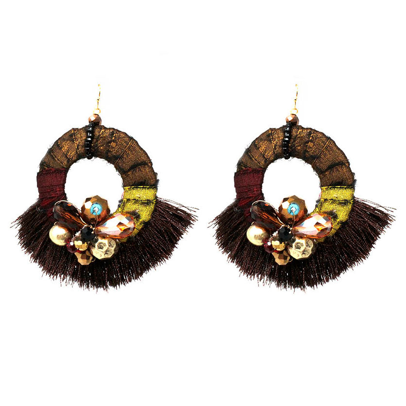 Bead & Tassel Earrings for Women - Bohemian Dangle Drop Earrings - Handmade Fashion Jewelry for Party, Wedding & Everyday Wear