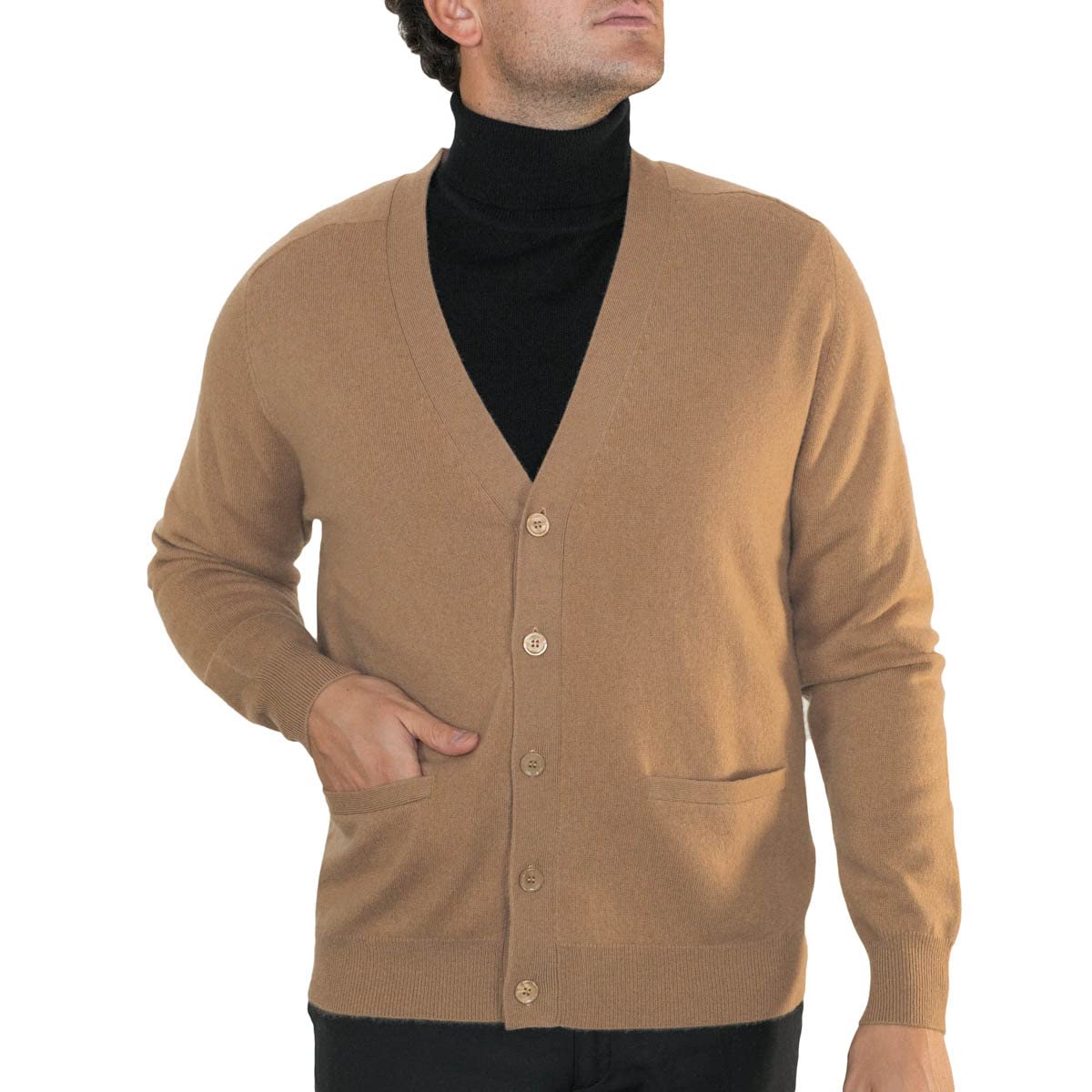 Luxury Men's Pure Cashmere Classic Cardigan Sweater - Soft & Warm Winter Knitwear for Office, Travel & Casual Outfits