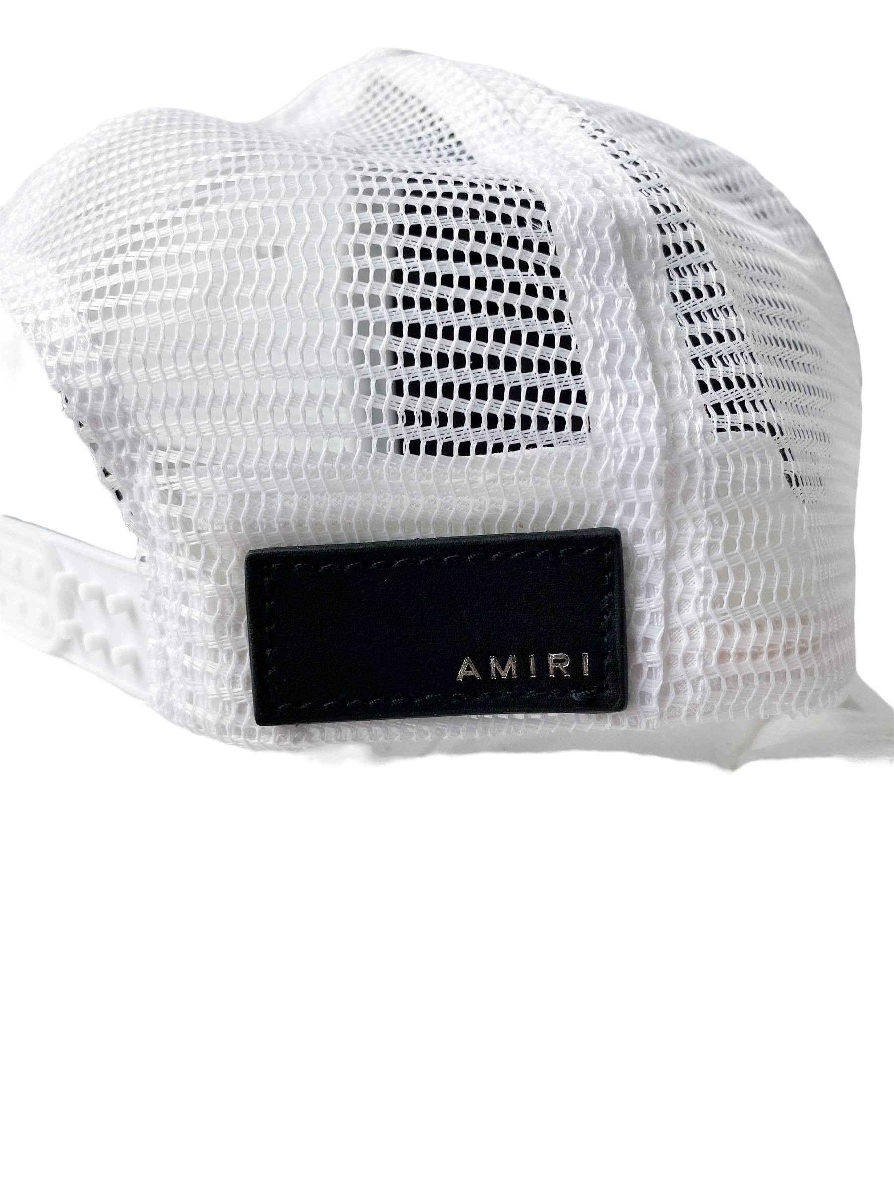 Amiri White MA Logo Paint Drip Trucker Hat - Stylish Baseball Cap for Men & Women - Perfect for Streetwear, Casual Outfits & Summer Fashion