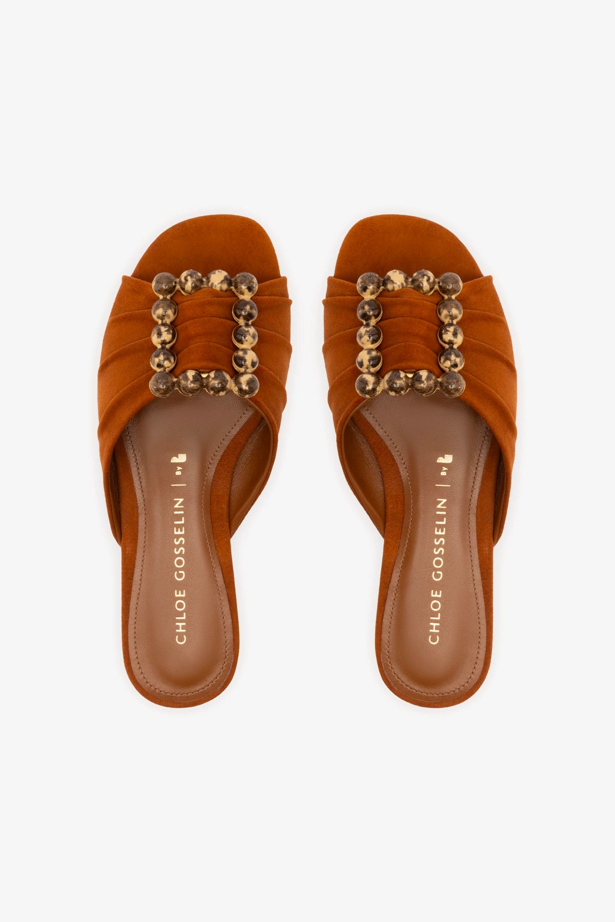Chloe Gosselin by Larroudé Nova Flat Shoes in Chestnut Suede - Comfortable & Stylish Women's Loafers for Work, Office & Casual Wear