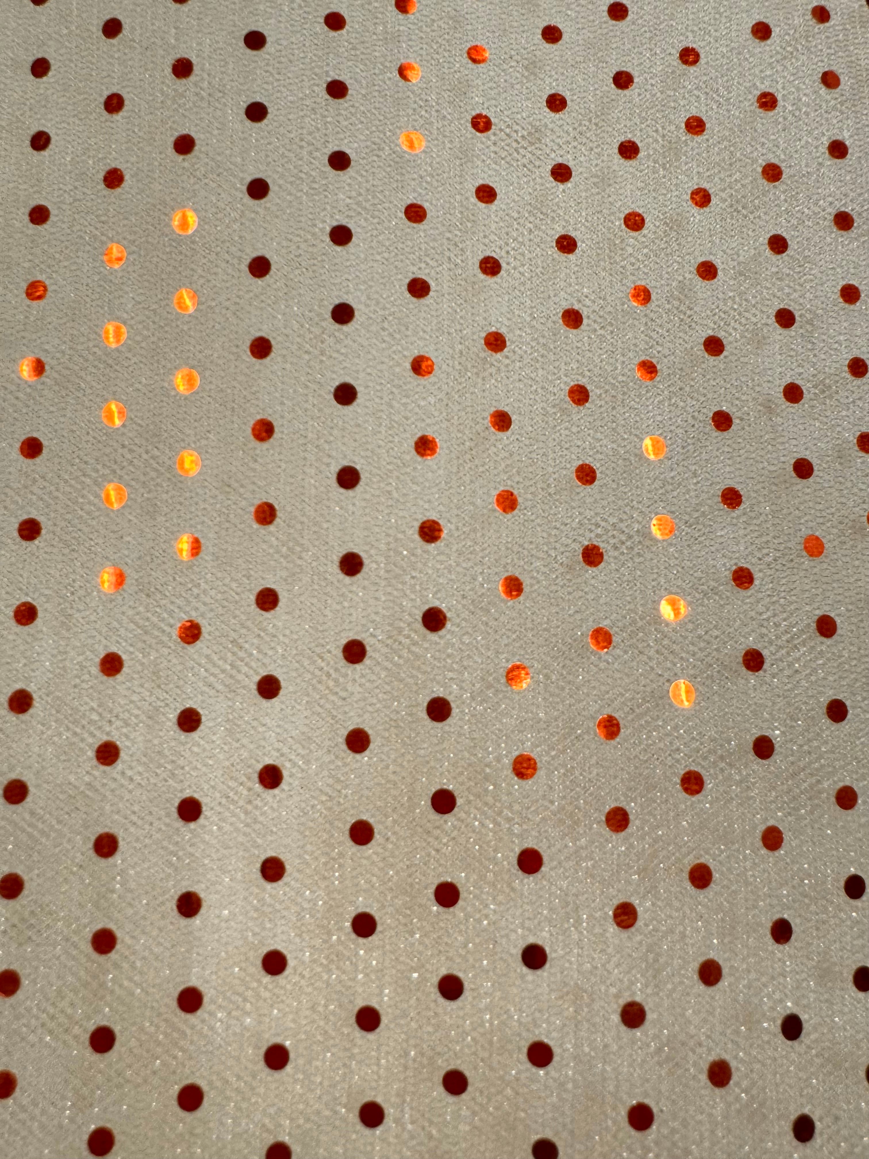 Hologram Dot Tulle Fabric 58/60 Inches Wide - Tan with Copper Dots | Premium Bridal, Costume & DIY Craft Material for Wedding Decor, Cosplay & Fashion Design