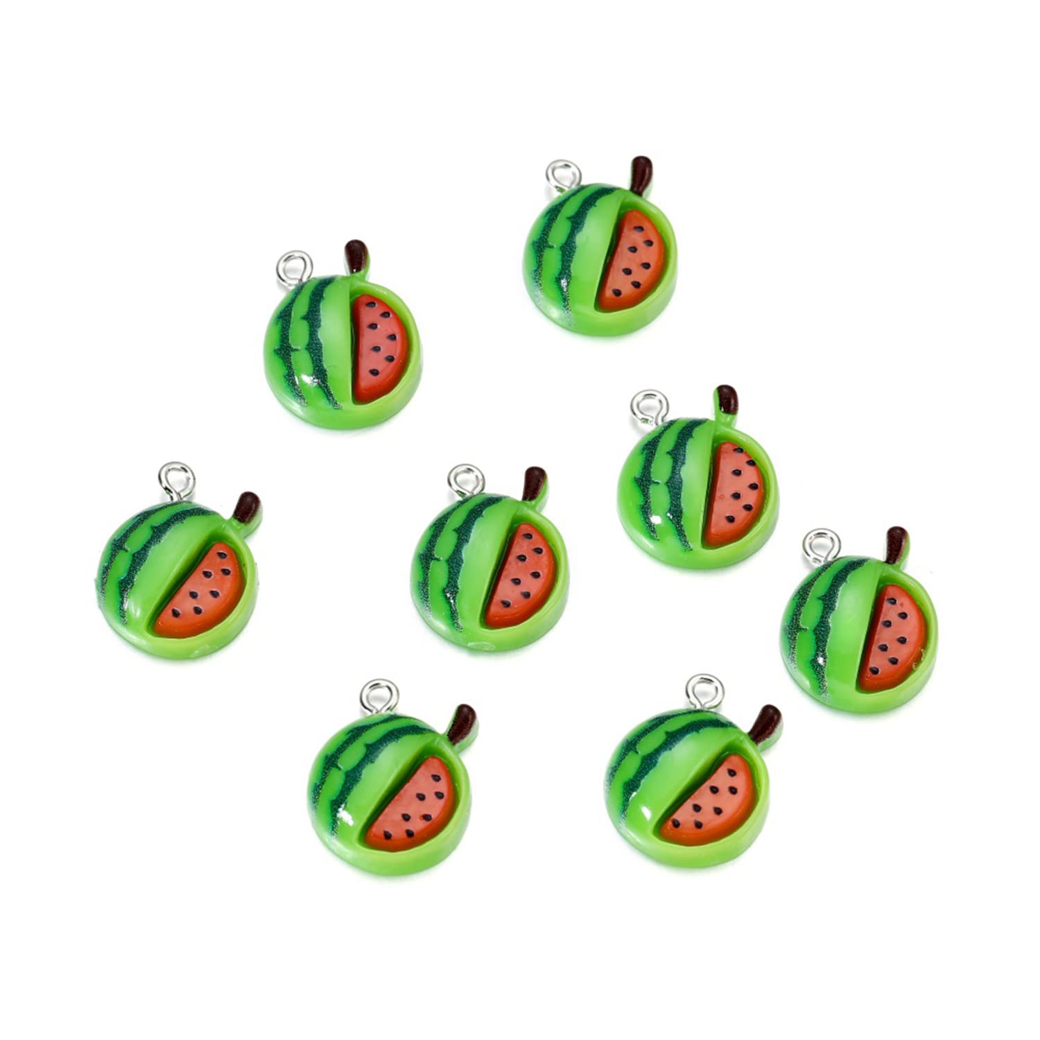 10Pcs Cute Candy Fruit Resin Pendants - DIY Cartoon Vegetable Charms with Screw Eye for Jewelry Making - Bracelet, Necklace & Earring Supplies - Perfect for Handmade Gifts & Craft Projects