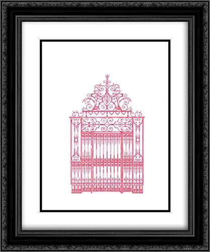 Wild Apple Portfolio 15x18 Black Ornate Framed Double Matted Museum Art Print - English Garden III Wall Decor for Living Room, Bedroom & Office