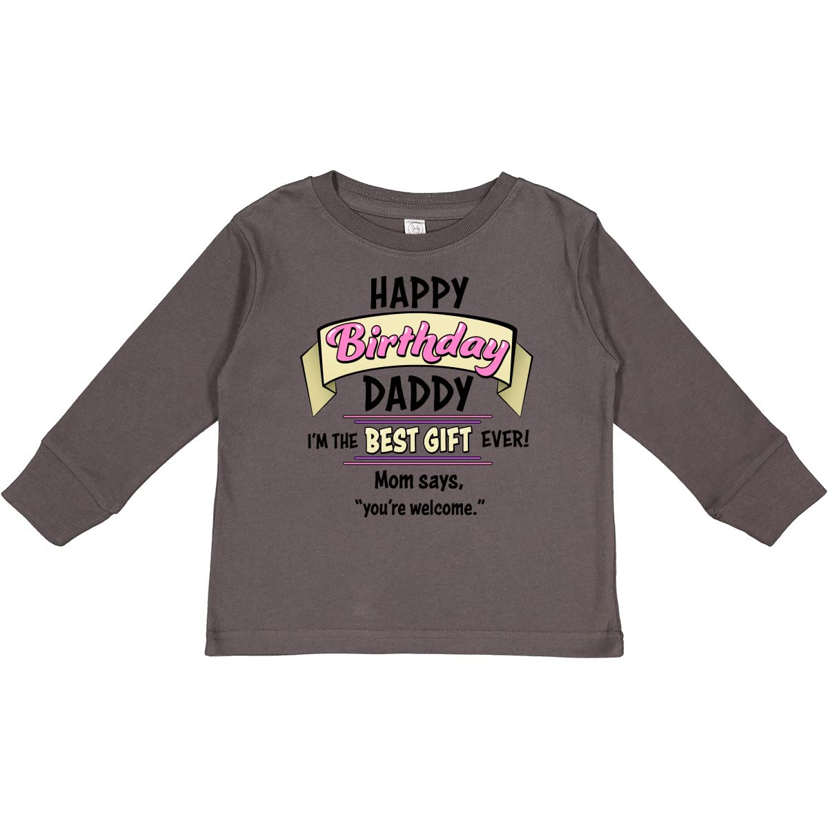 Inktastic Happy Birthday Daddy Toddler Long Sleeve T-Shirt - Cute Birthday Gift for Baby Boys, Comfortable Cotton Tee for Kids Party & Family Celebration