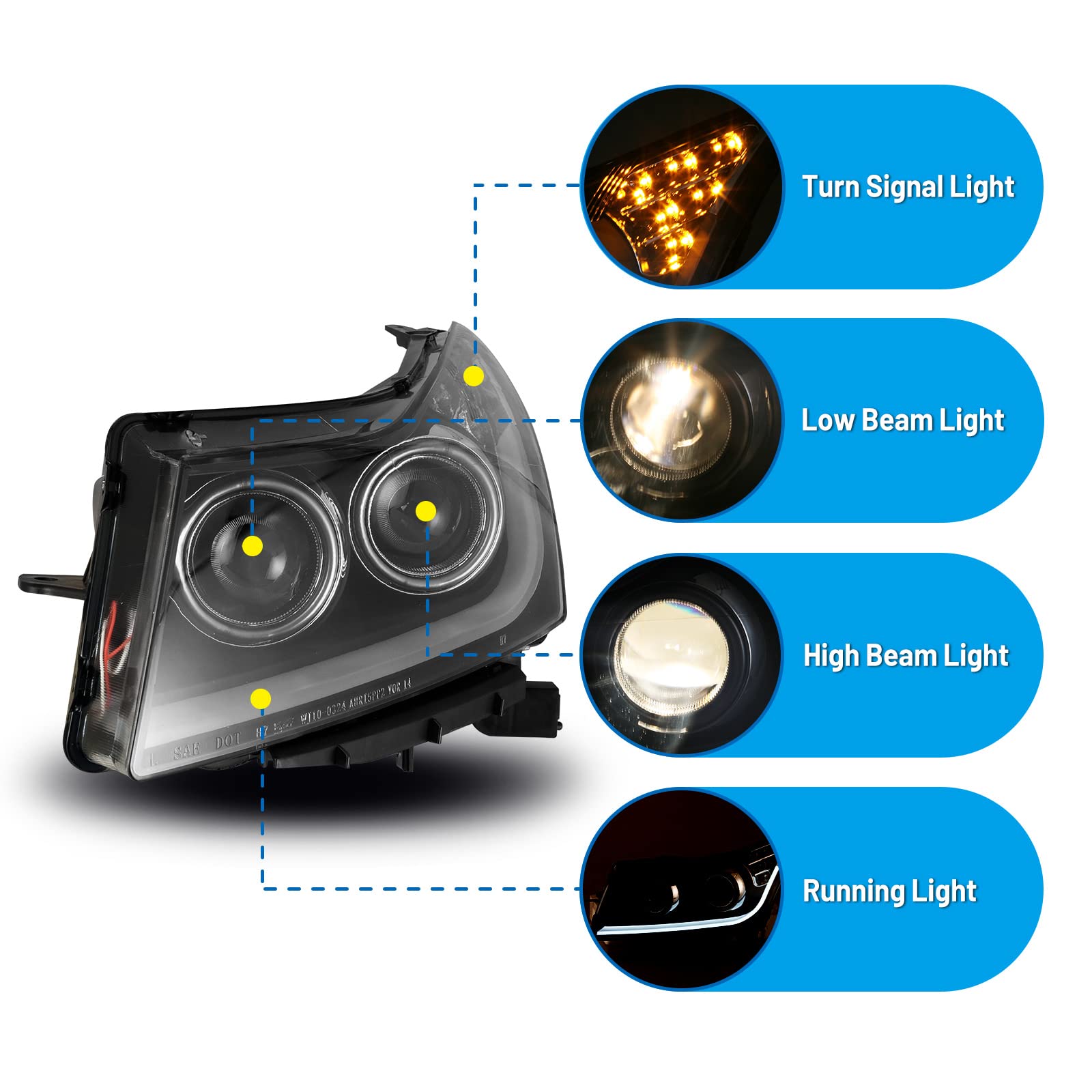 AUTOWIKI LED Headlight Assembly Kit - Compatible with 2011-2016 Chevy Cruze | High Brightness Replacement Headlights | Perfect for Night Driving & Foggy Conditions