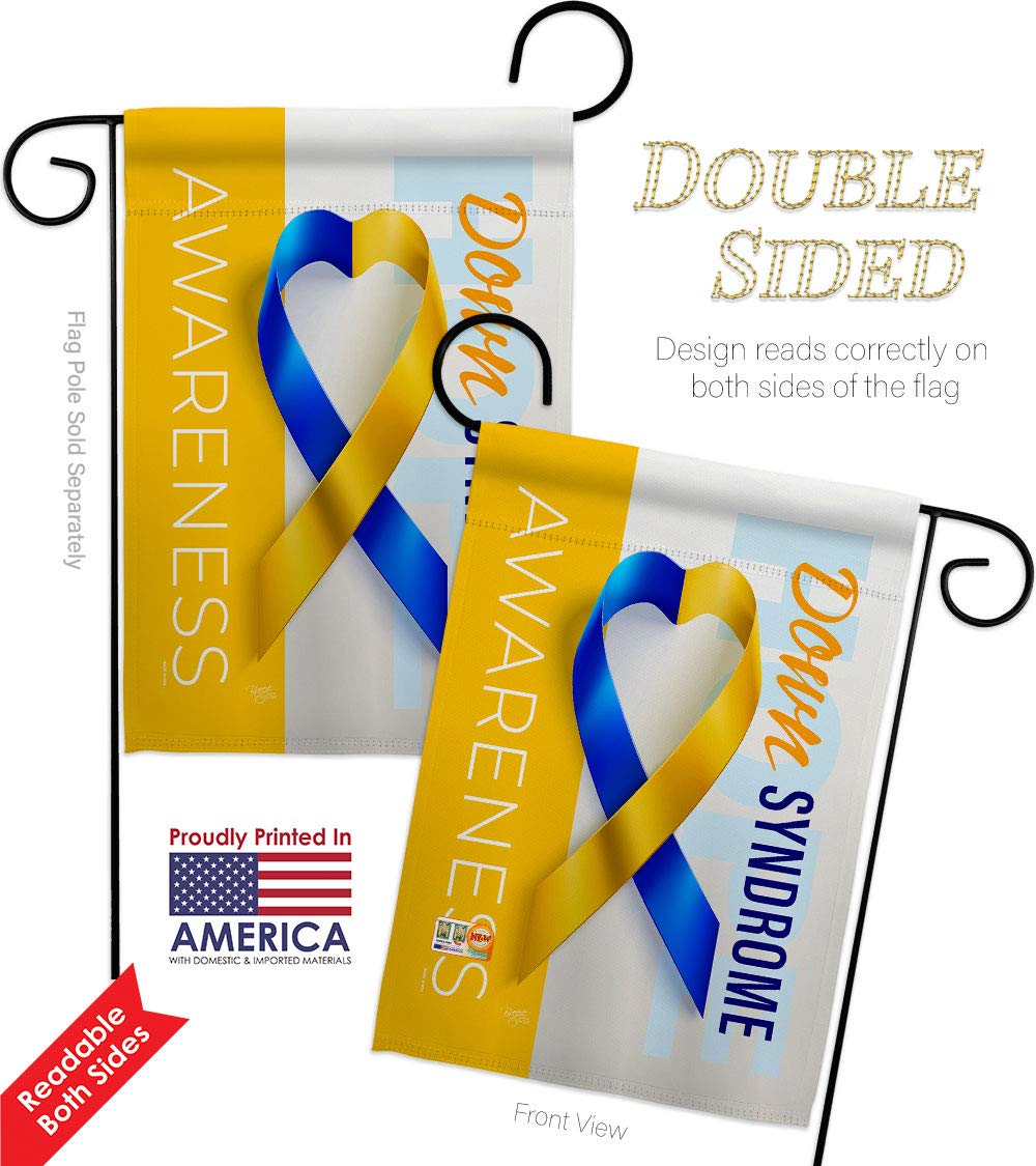 Down Syndrome Awareness Garden Flag 2-Pack - Inspirational Home & Yard Decor for Support & Prevention