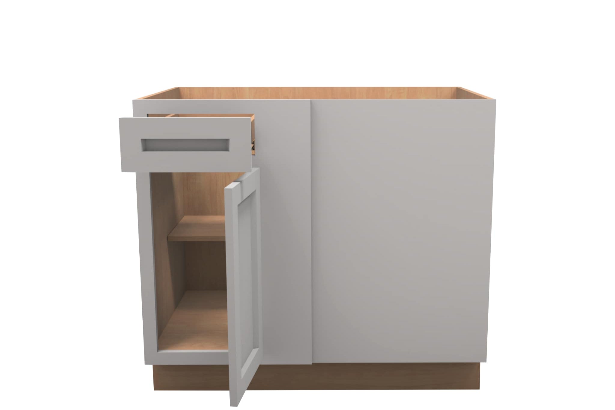 American Made Shaker RTA BBC39R Blind Corner Cabinet - Right Side - Light Gray Finish | Perfect for Kitchen Storage & Organization