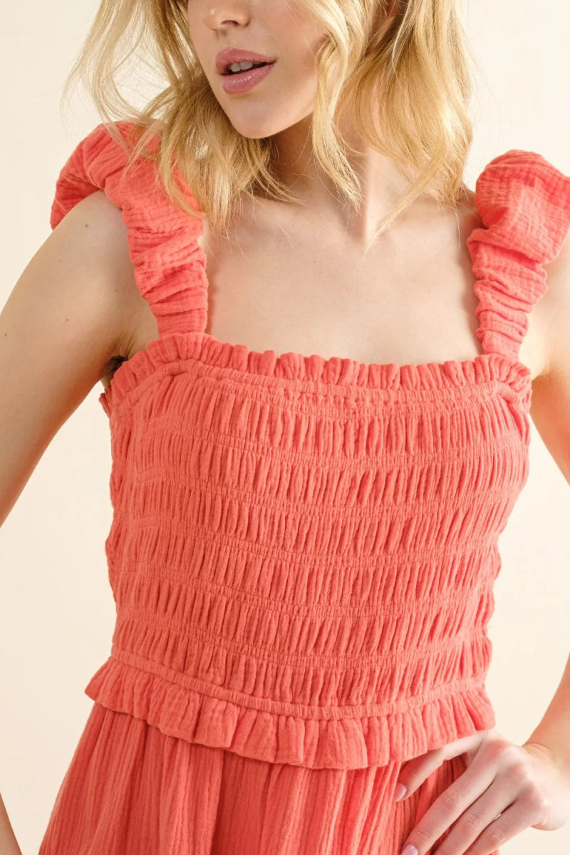 Elegant Smocked Ruffled Tiered Dress for Women - Perfect for Summer, Weddings & Special Occasions