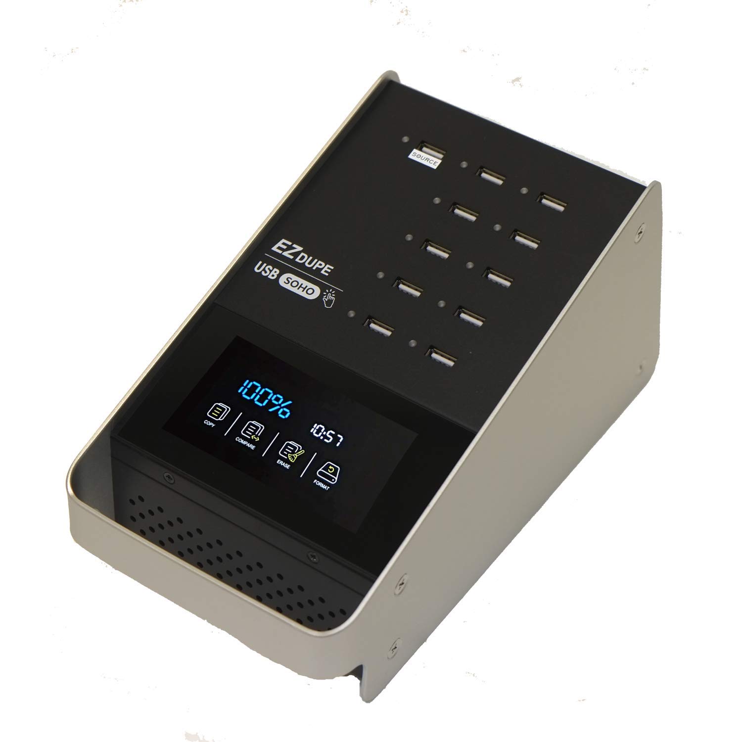 EZ Dupe SOHO Touch 1-10 USB Duplicator - High-Speed USB 2.0/3.0/3.1 Flash Drive Cloner, Copier & Eraser with Touchscreen Menu | Perfect for Data Backup, Office Use & Bulk Media Distribution