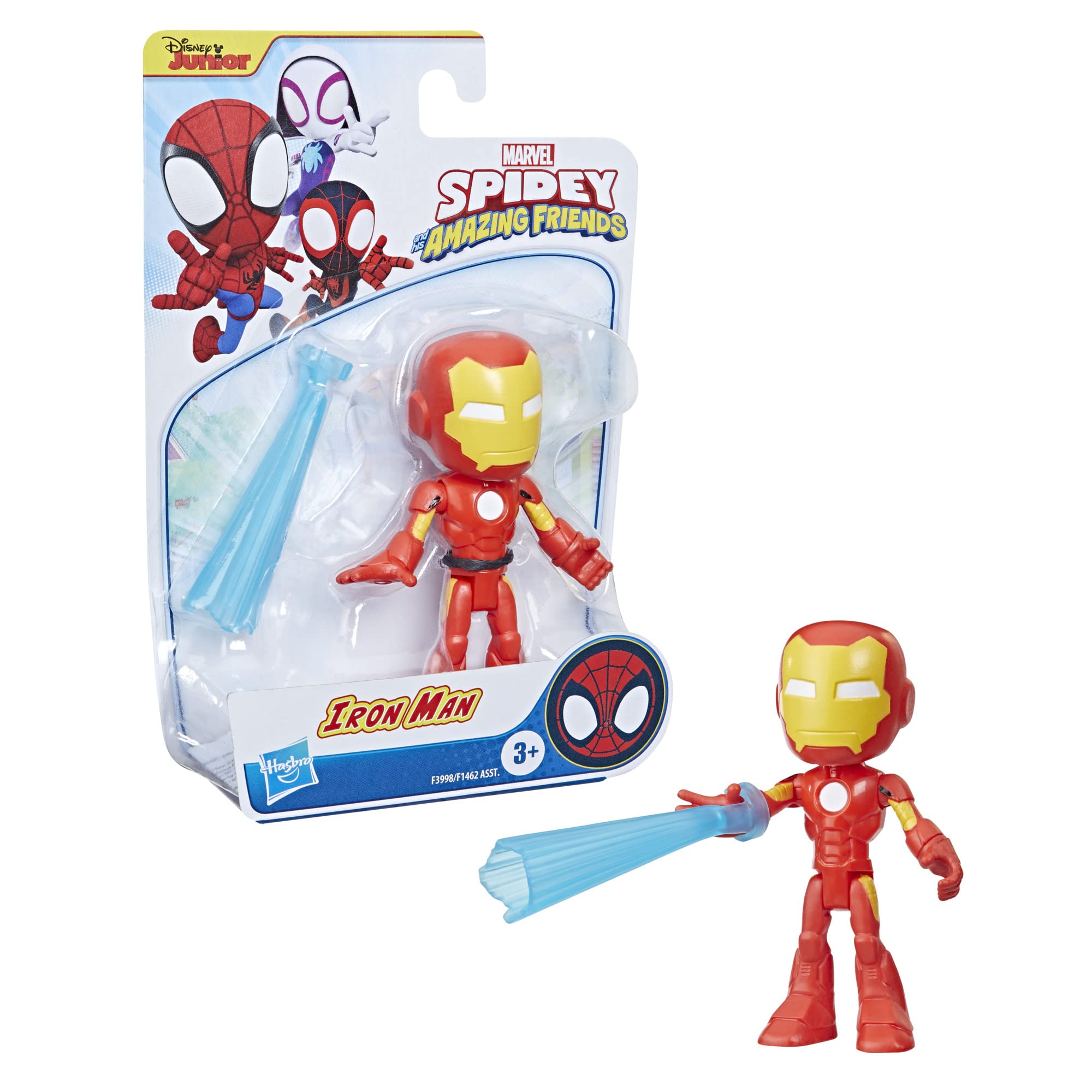 SPIDEY AND HIS AMAZING FRIENDS Iron Man Spinning Action Figure by Hasbro - Superhero Toy for Kids, Collectible Marvel Gift for Boys & Girls - Perfect for Playtime, Birthday Parties & Marvel Collections