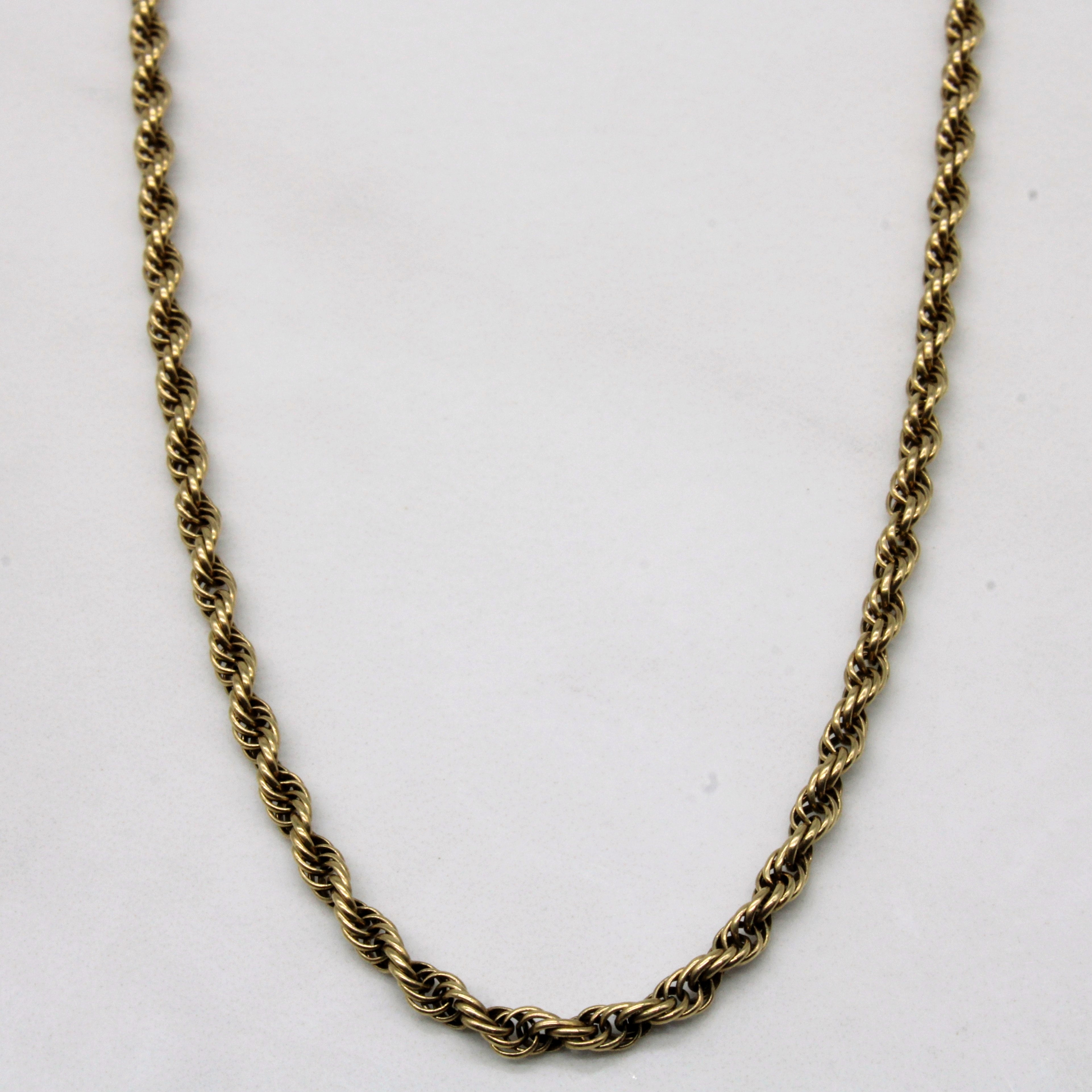 10K Yellow Gold Rope Chain Necklace 18 Inches - Elegant Dainty Jewelry for Women, Perfect for Layering, Gifts & Everyday Wear