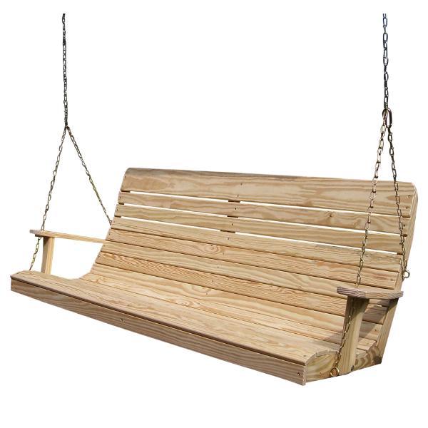 Pressure Treated Pine Highback Porch Swing - Outdoor Patio Furniture for Garden, Backyard, Deck Relaxation | Weather-Resistant & Durable Comfort Seating