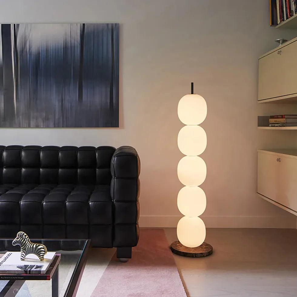 Modern White Multi-Ball Stacked Floor Lamp - Stylish LED Lighting for Living Room, Bedroom & Office Decor