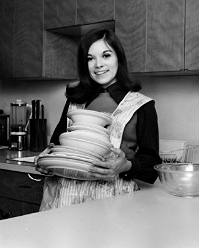Portrait of a Young Woman Holding Dishes - Wall Art Poster Print 18x24 Inches - Perfect for Kitchen Decor, Dining Room Art & Home Aesthetic