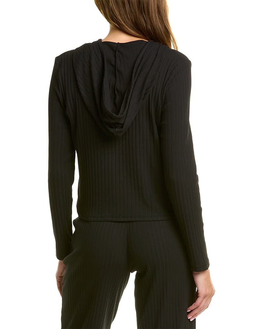 Yummie Women's Cotton Stretch Rib Cropped Hoodie - Soft Comfortable Pullover Sweatshirt for Casual Wear, Lounge & Workout