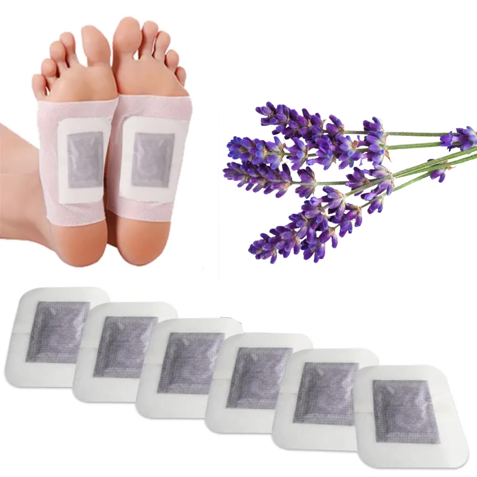 Organic Lavender Detox Foot Pads - Natural Toxin Removal & Pain Relief Foot Patch for Stress Relief, Better Sleep & Body Cleansing | ACHAL Herbal Foot Therapy (10 Pads) - Perfect for Nighttime Relaxation & Post-Workout Recovery