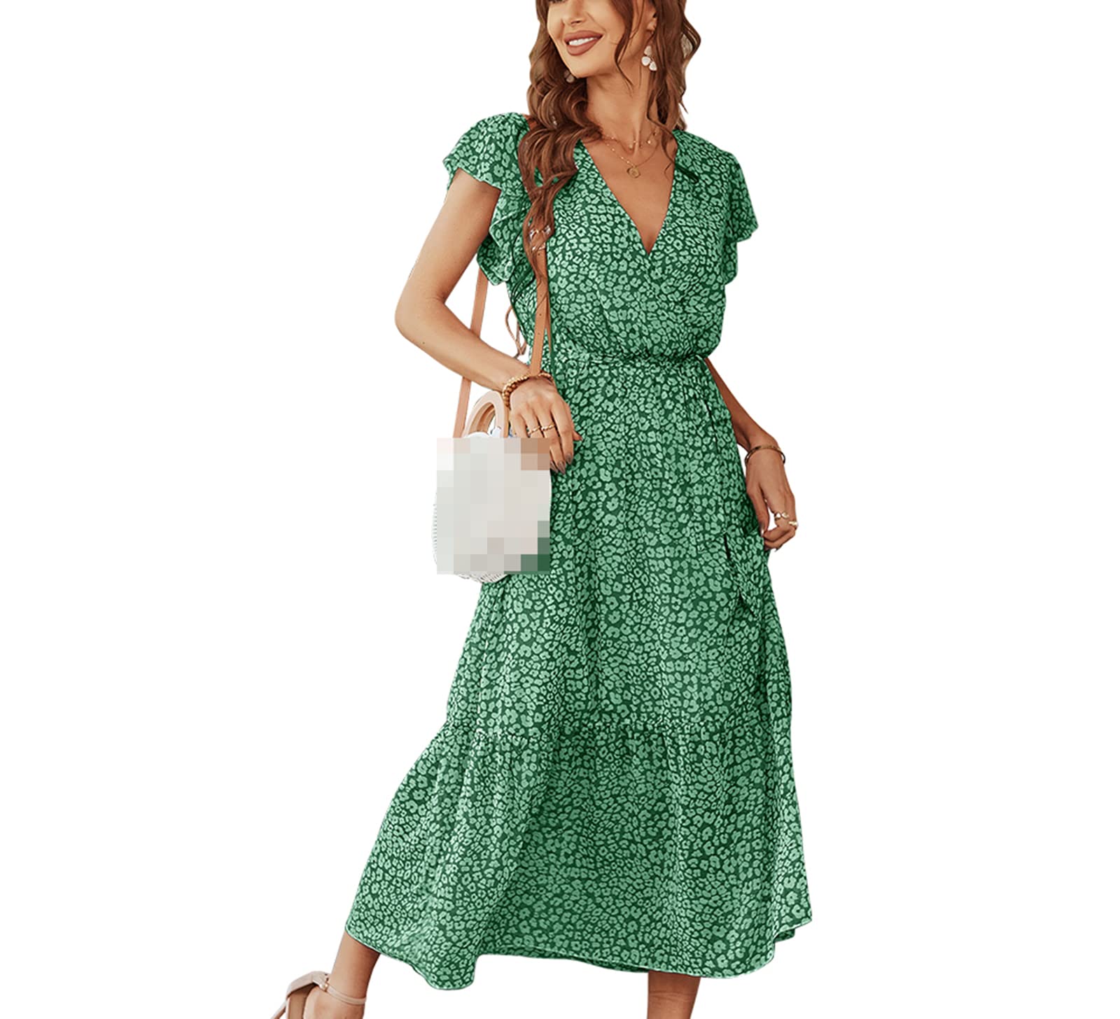 Women's Summer Dresses 2022 - Casual Loose Bohemian Floral Chiffon Dress with Tie Waist | Beach Vacation, Garden Party & Date Night Outfits