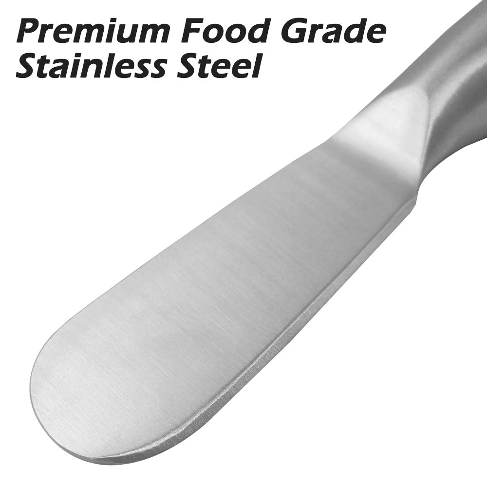 SourceTon 4-Piece Stainless Steel Cheese Spreader Set - Multipurpose Butter & Cheese Knives for Charcuterie Boards, Wine Parties & Gourmet Dining
