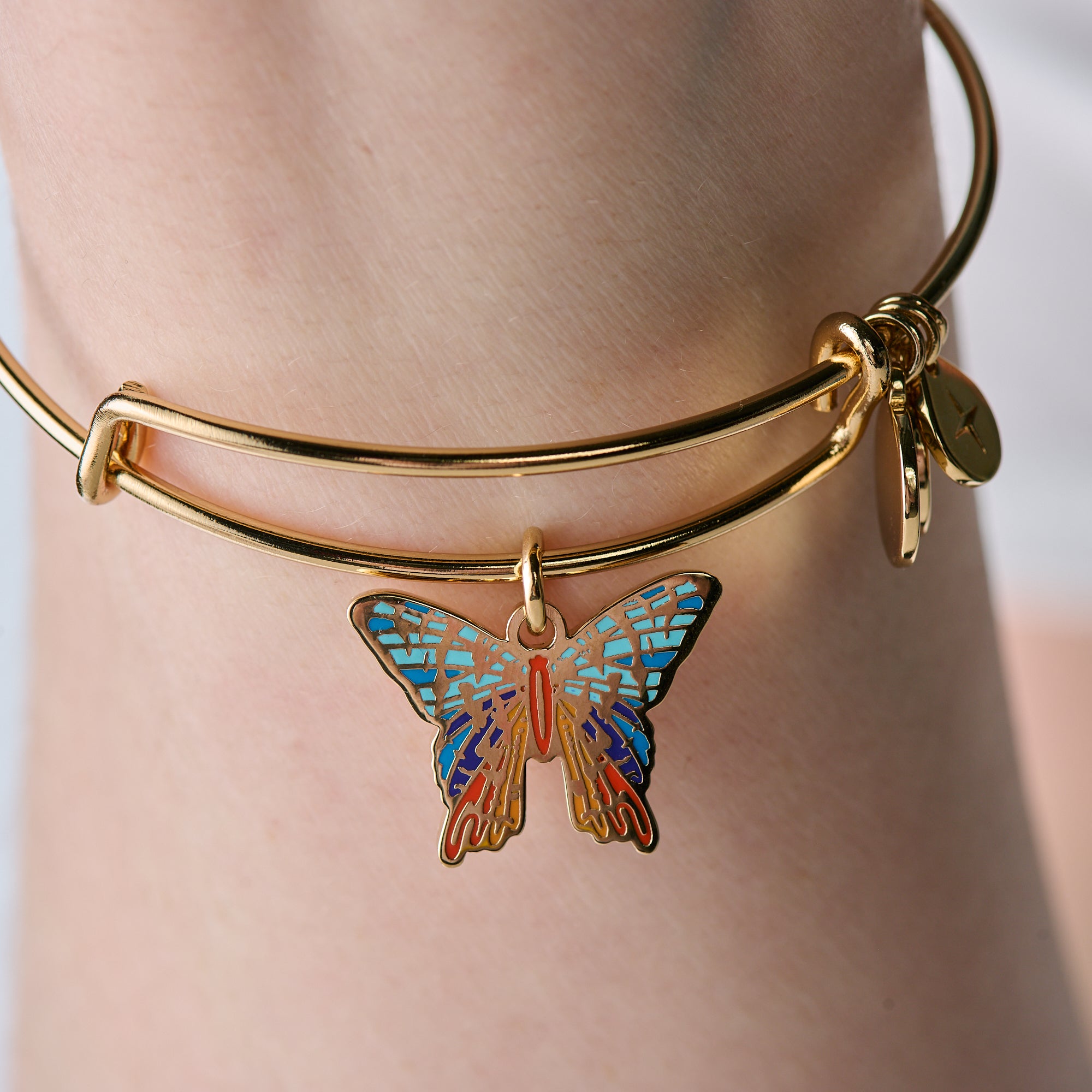Chrysiridia Rhipheus Butterfly Charm Bangle - Elegant Jewelry for Women | Perfect for Parties, Weddings & Special Occasions