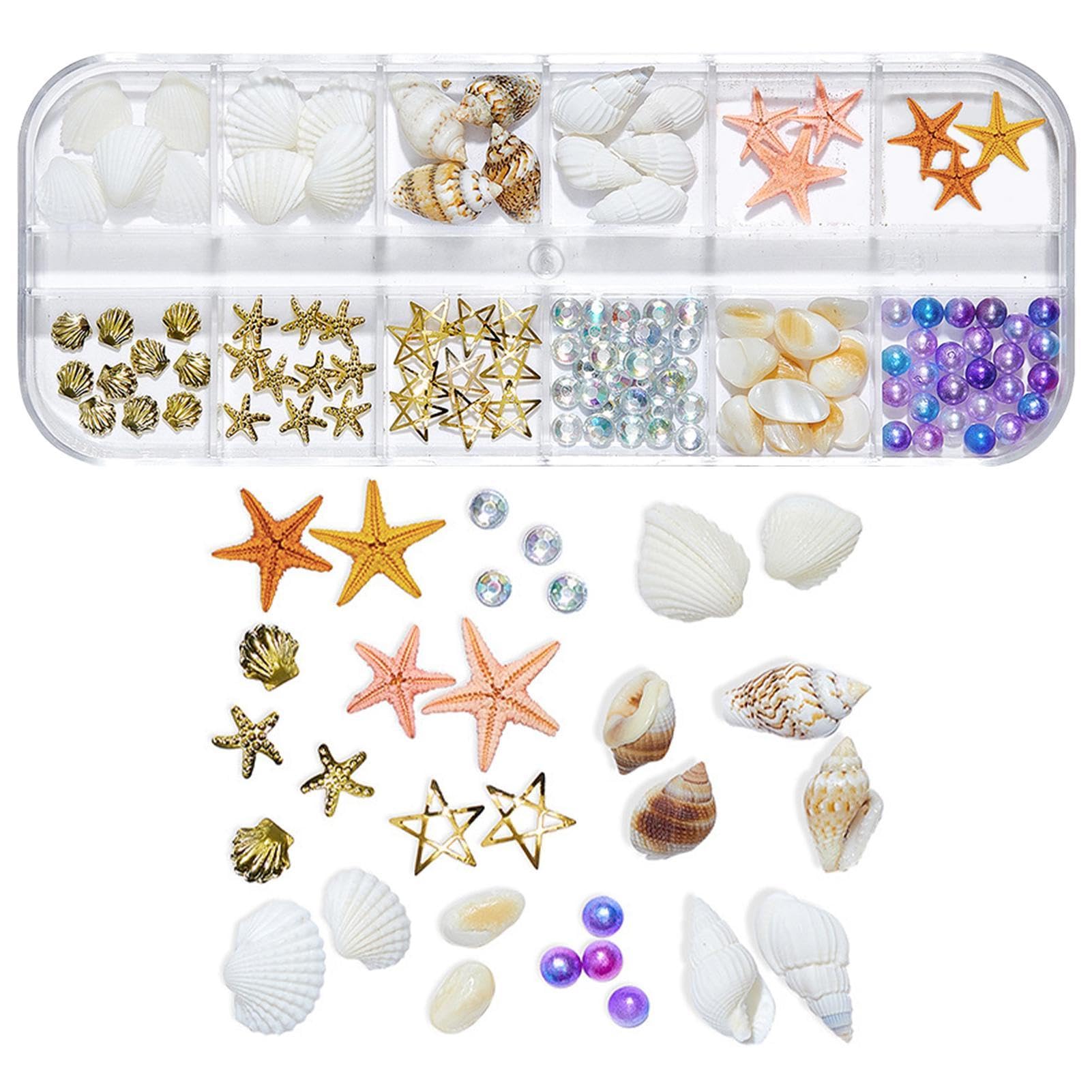 Shell and Starfish Nail Stickers - Waterproof Nail Art Decals for Manicure, DIY Nail Design - Perfect for Summer Beach Nails, Vacation Nail Decor, and Sea-Themed Nail Art