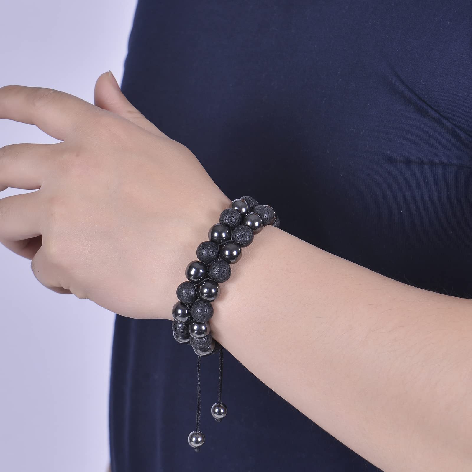 GelConnie 7 Chakra Lava Rock Bracelet - 8mm Natural Stone Healing Beads for Stress Relief, Anxiety & Yoga - Aromatherapy Essential Oil Diffuser Bangle - Perfect for Meditation, Spiritual Healing & Daily Wellness