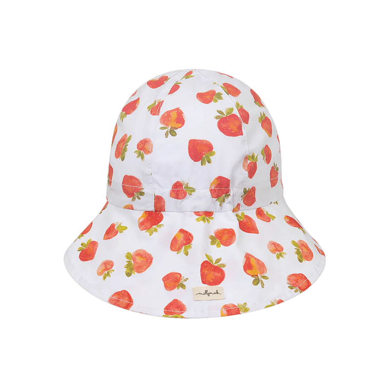 Millymook White Alva Baby Legionnaire Hat - UV Protection Sun Hat for Infants & Toddlers - Perfect for Beach, Park, and Outdoor Activities