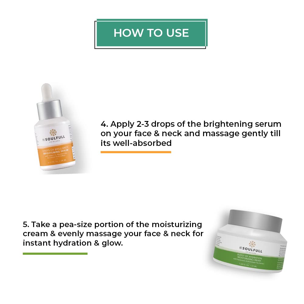 BE SOULFULL Complete 5-Step Skincare Set - Gentle Facial Cleanser, Hydrating Toner, Revitalizing Mask, Anti-Aging Serum & Nourishing Moisturizer | Daily Skincare Routine for Glowing Skin at Home
