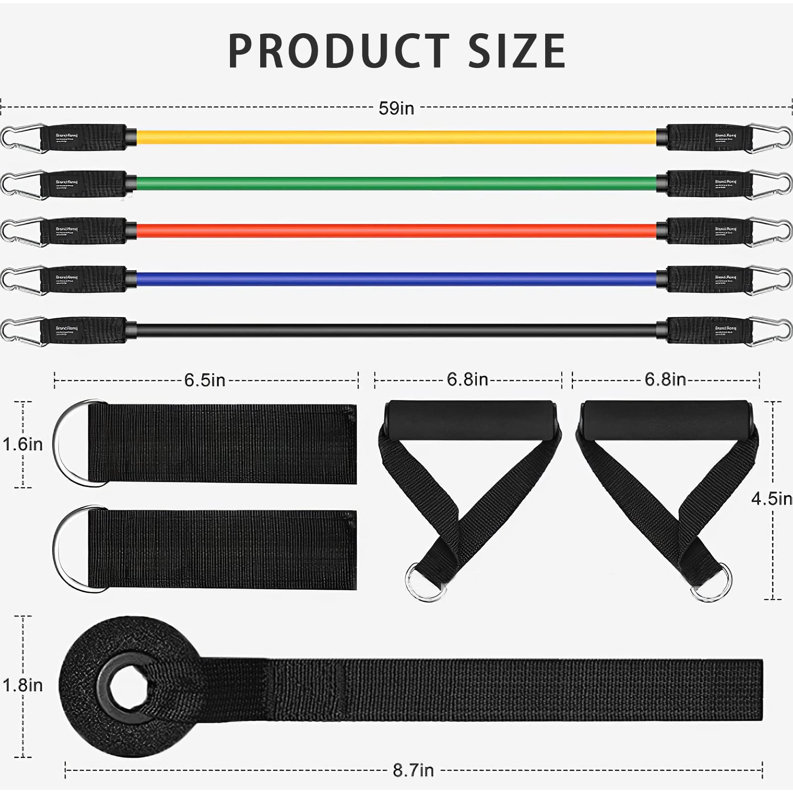 SK Depot® 11-Piece Stackable Resistance Bands Set (Up to 150 Lbs) - Home Gym Equipment for Strength Training, Fitness Workouts, Body Shaping & Suspension Exercises - Perfect for Indoor Sports, Speed Training & Full-Body Toning at Home or Gym