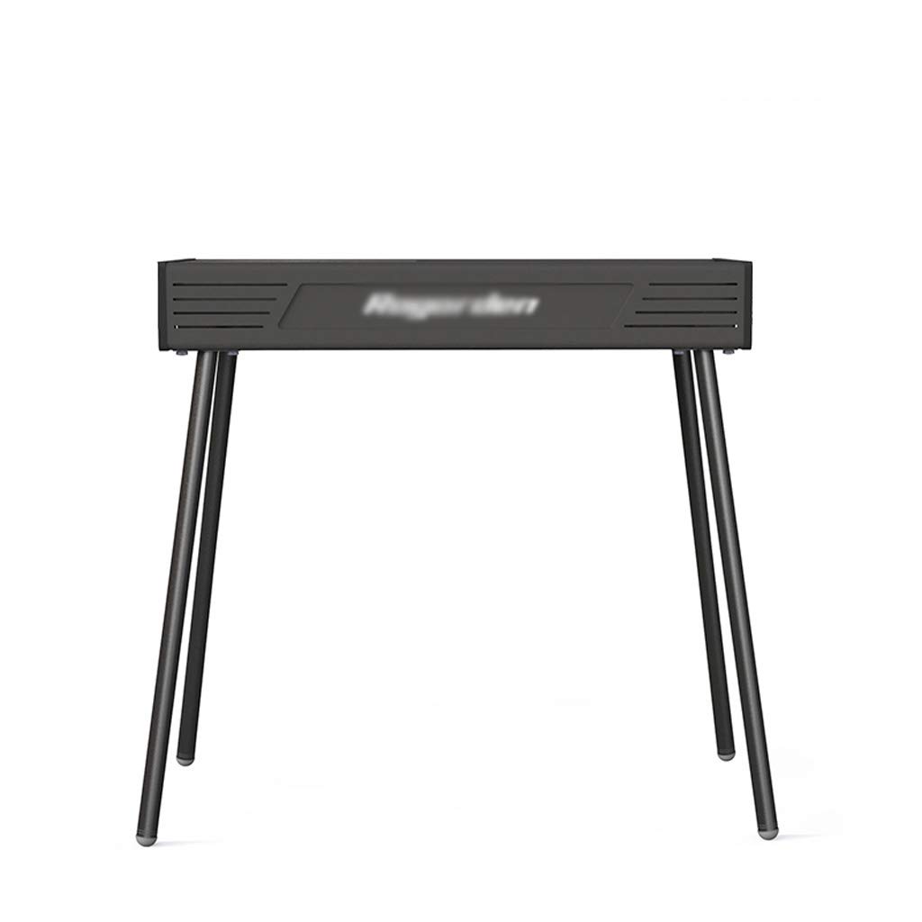 Portable Charcoal BBQ Grill Set - Large Thick Carbon Steel Outdoor Barbecue Stove with Skewers for Camping, Picnics & Backyard Grilling (Black)
