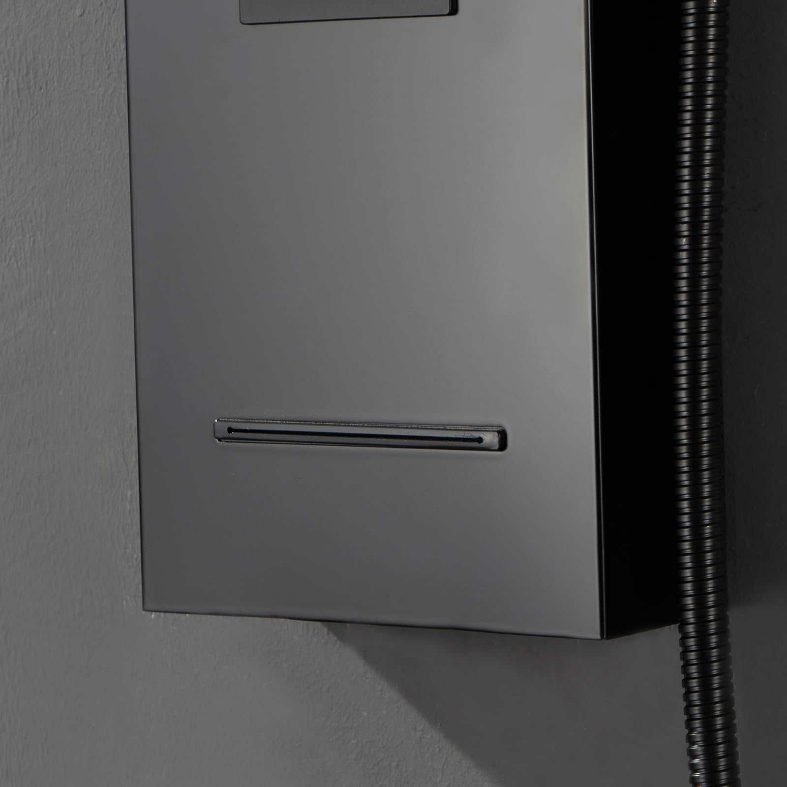 Homevacious Stainless Steel Shower Panel Tower System - Wall Mount Rainfall Shower Head with 4 Massage Jets, Handheld Shower & Tub Spout - Matte Black Bathroom Upgrade for Spa-Like Experience