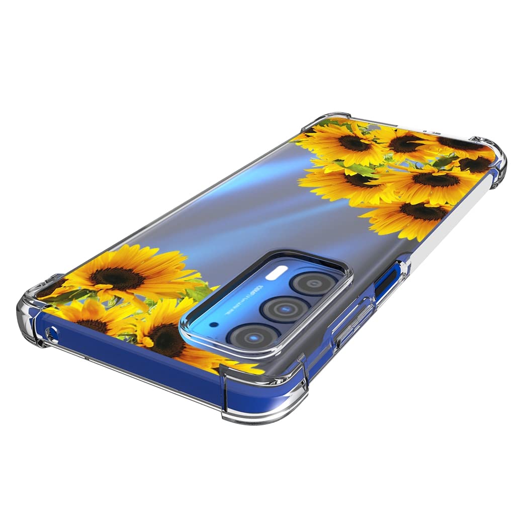 **Cute Clear Slim Shockproof TPU Phone Case for Moto Edge 2021/5G UW/G Power 2022 - Sunflower Pattern Protective Cover | Durable, Flexible & Stylish for Everyday Use**