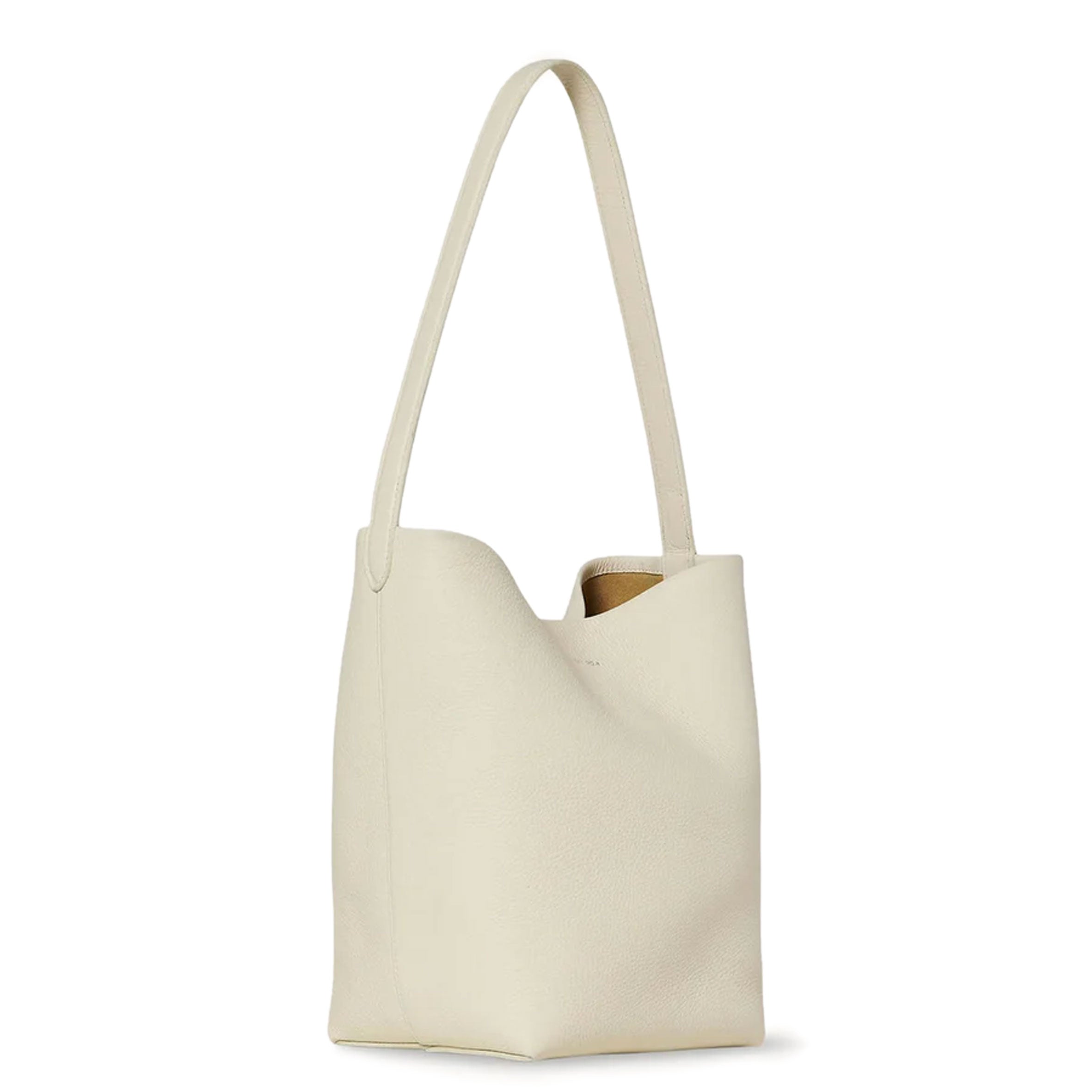 Premium Park Tote Bag - Medium Grained Leather Handbag in Ivory | Stylish Women's Shoulder Bag for Work, Travel & Everyday Use