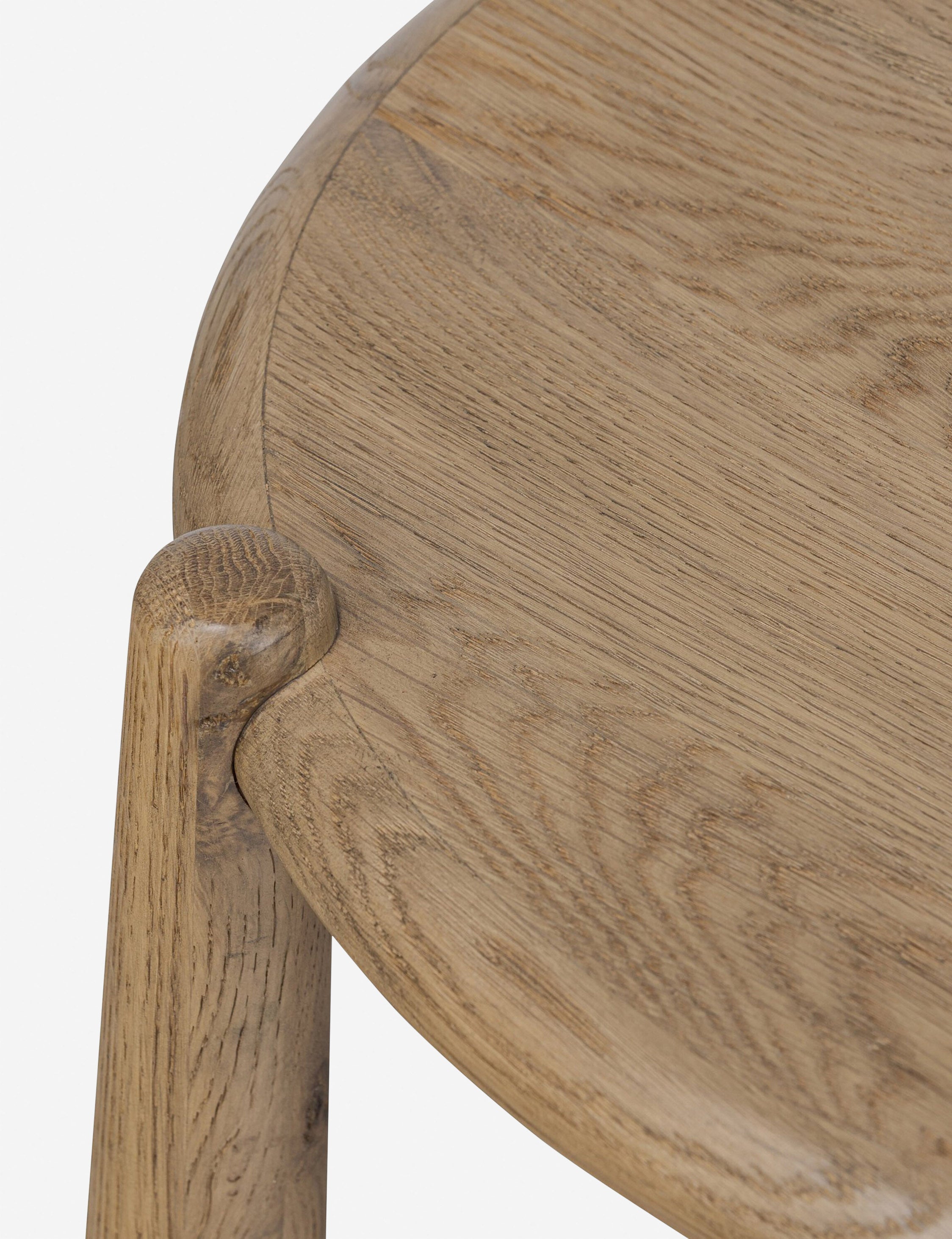 Salvador Round Side Table by Amber Lewis x Four Hands - Modern Wooden End Table for Living Room, Bedroom & Office Decor