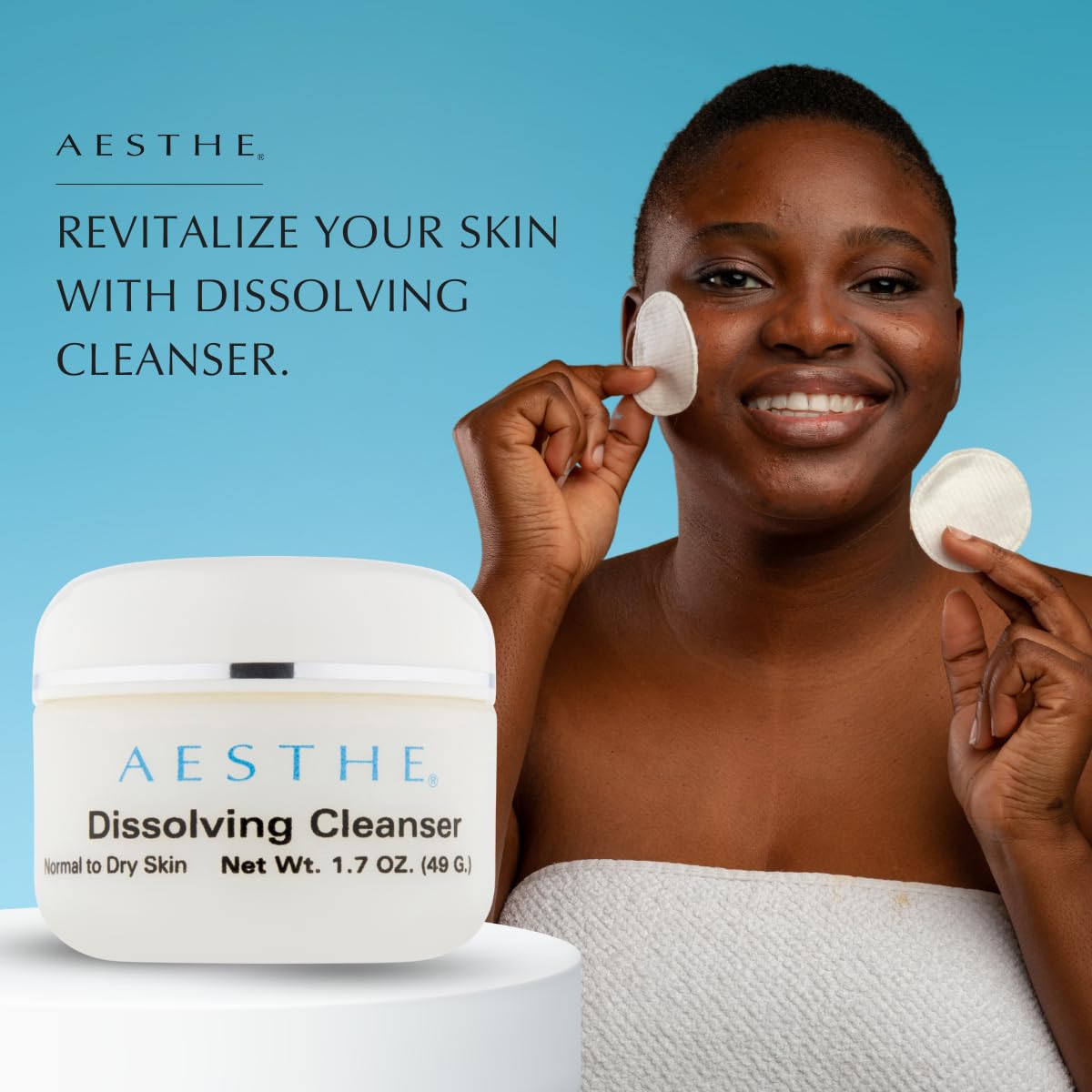 Aesthe Dissolving Cleanser - Hydrating Makeup Remover & Gentle Face Wash for Normal to Dry Skin - Enriched with Natural Fruit Extracts, Seed Oils & Botanicals - 1.7 oz Luxury Skincare - Perfect for Nighttime Routine & Travel-Friendly Skincare