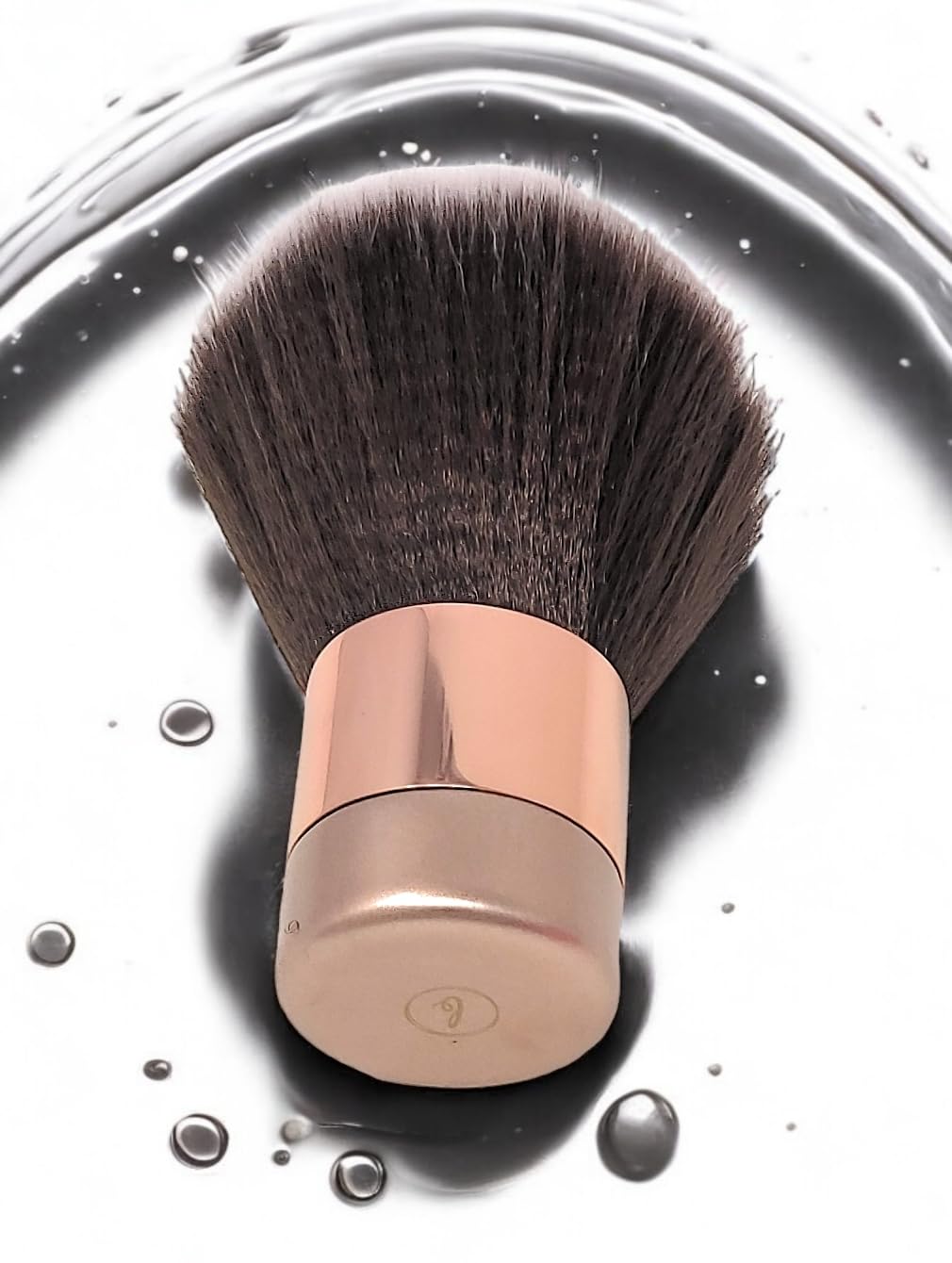 BevyGold Large Kabuki Brush - Soft Fluffy Powder Brush for Face & Body, Spray Tan Finishing Tool, Multipurpose Beauty & Barber Brush (Rose Gold) | Perfect for Makeup Application, Tanning & Professional Salon Use