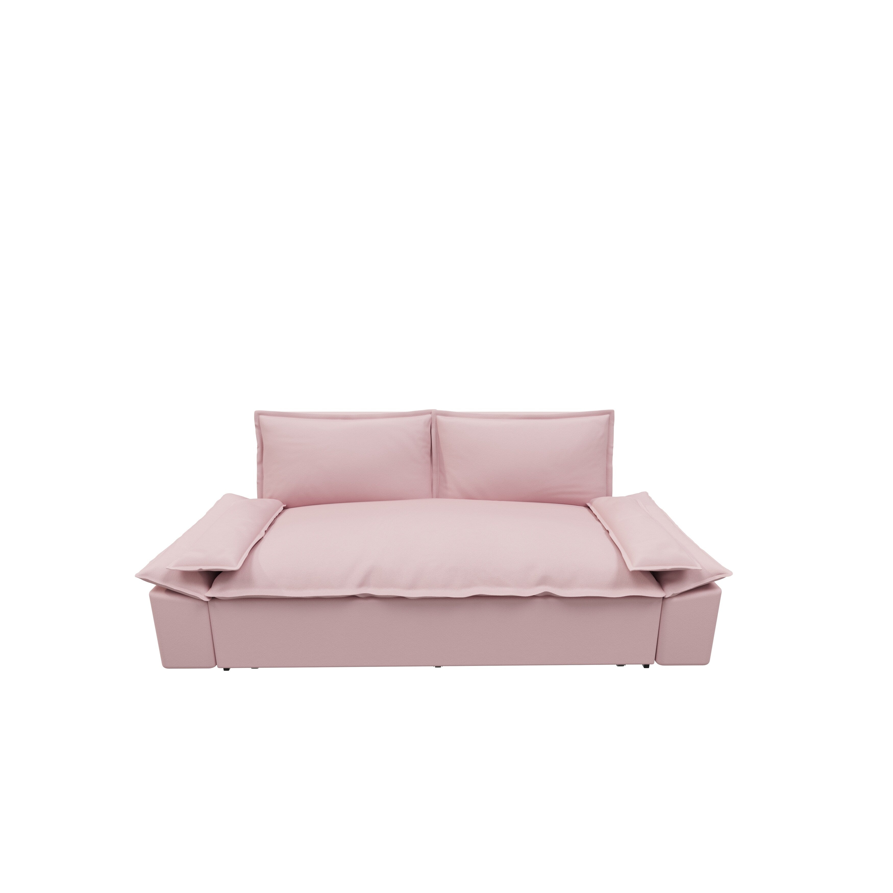 3 in 1 Convertible Sleeper Sofa Bed - Queen Size Pull Out Couch with Velvet Upholstery & Pillows - Space Saving Furniture for Small Apartments, Guest Rooms & Home Offices