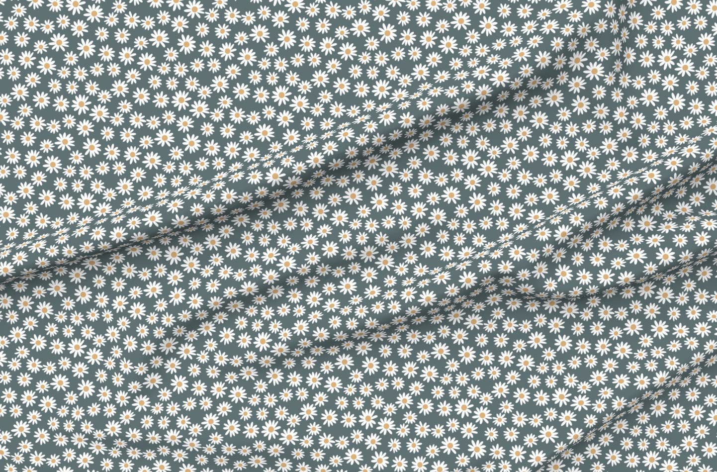 Daisy Print Satin Fabric by The Yard - Vintage Floral Design for Sewing, Apparel, Lining, Blankets & Home Decor | Perfect for Spring Dresses, DIY Crafts & Boho Chic Decorations