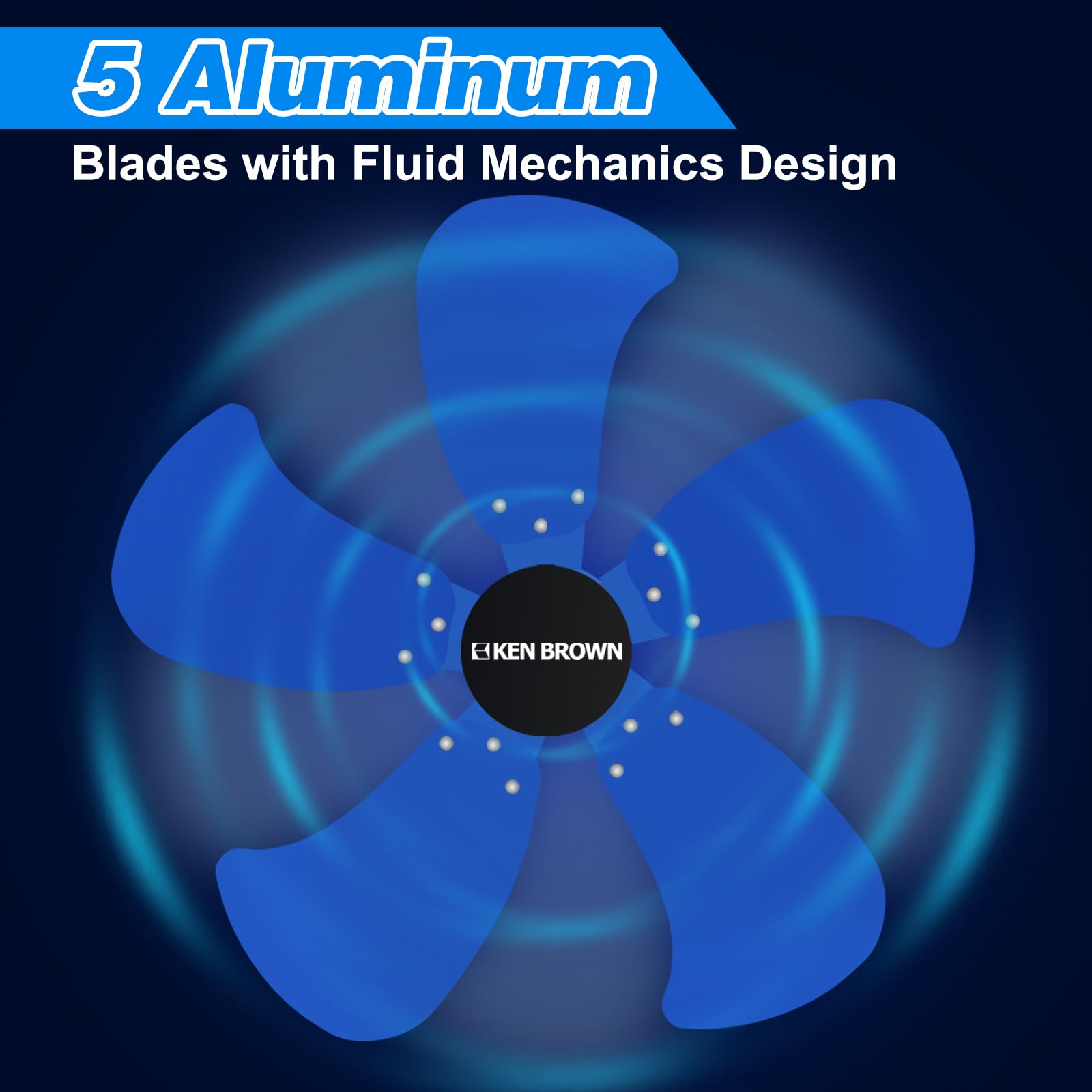 KEN BROWN 18 Inch 3-Speed High Velocity Industrial Oscillating Fan - Wall Mount Fan with 4200 CFM, Separate Switch & 5 Blades - Heavy Duty Metal for Home, Patio, Workshop & Garage - Blue - Perfect for Cooling Large Spaces, Outdoor Areas & Work Environments