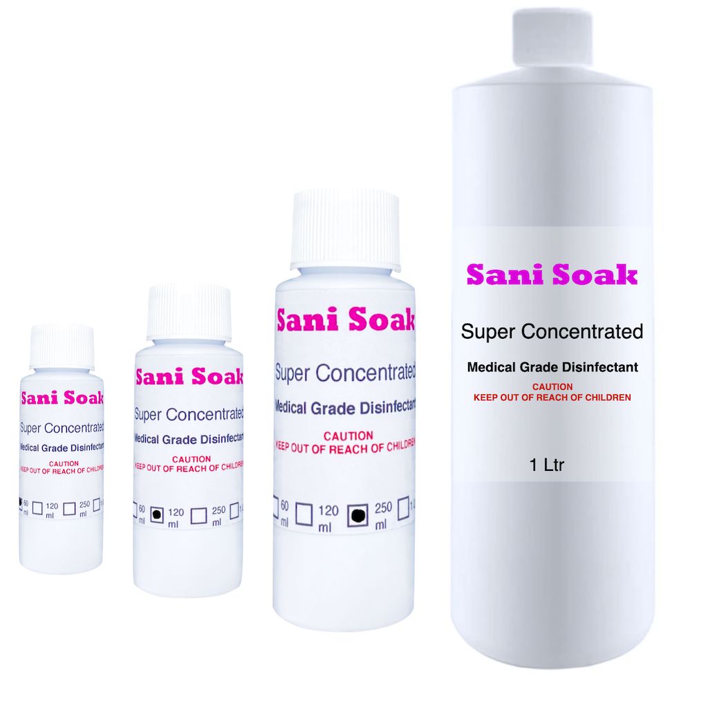 SANI SOAK Super Concentrated Medical Grade Disinfectant - Hospital Strength Sanitizer for Healthcare, Dental, and Home Use