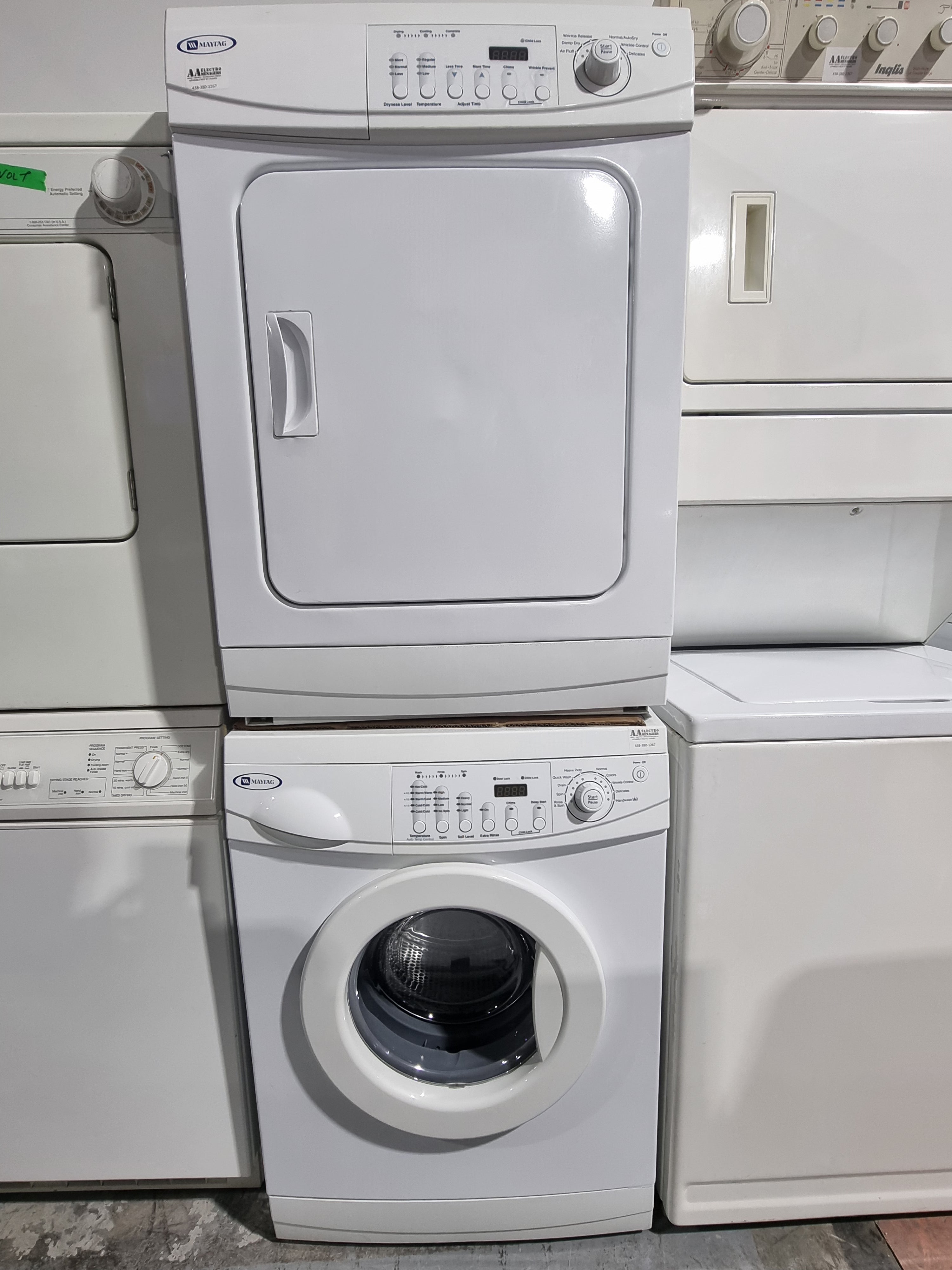 Maytag MAH2400AWW Washer & MDE2400AZW Dryer Set - Energy Efficient Laundry Appliances for Home Use | Perfect for Small Spaces & Family Laundry Needs
